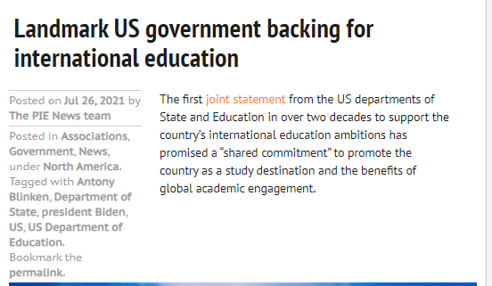 美国政府首次联合发布《对国际教育的新承诺》，留美或将迎来新局面！